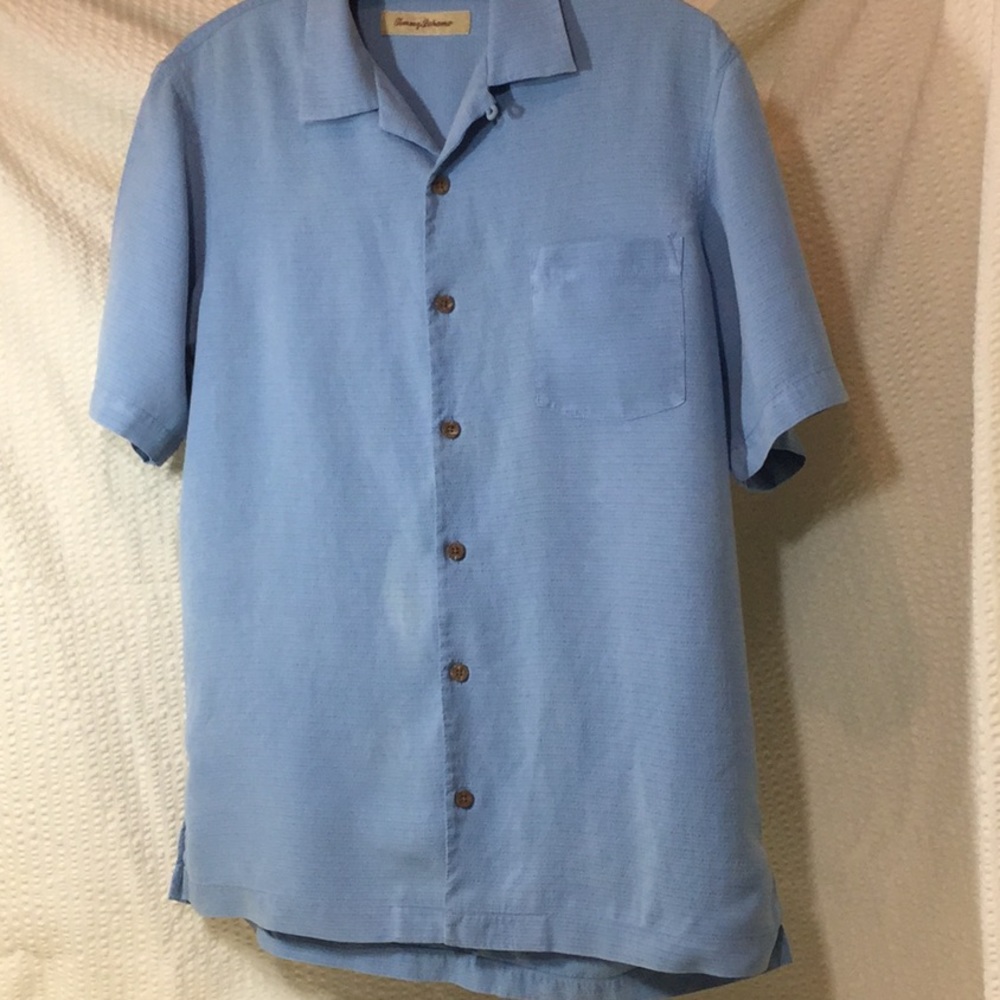 Tommy Bahama Blue Silk Camp Shirt